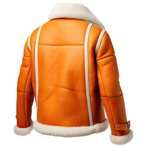 Veste en cuir d'agneau doublée chaude pour homme avec col montant et logo frontal pour les conditions hivernales difficiles - Fabrication en gros - Product Image 4