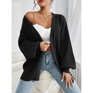 Cardigan long surdimensionné en tricot côtelé pour femme, à ouverture sur le devant, pour l'automne et l'hiver - Product Image 5