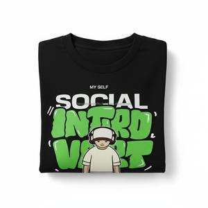 Camiseta de Algodón Urbana Extra Grande con Diseño de Personaje de Dibujos Animados con Letras de Burbuja Verdes, Logotipo Personalizado OEM - Product Image 6