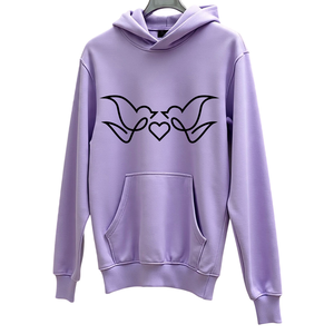 Sudadera con Capucha Lavanda con Estampado de Vidrio, Unisex, Informal, de Algodón Tejido, con Bolsillo Frontal, para Otoño - Product Image 4