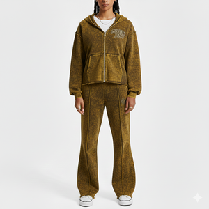 Ensemble de survêtement unisexe noir uni à capuche en gros, 100% coton, décontracté, respirant, molleton lourd, sweats à capuche - Product Image 6