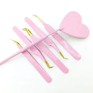 Isolation Custom LOGO 90 Degree Stainless Steel Plated Precision Glitter Diamond Grip Eyelash Extension Tweezers