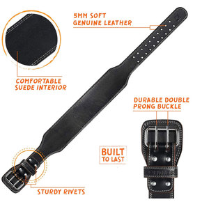 Ceintures de musculation en cuir de vachette de haute qualité pour hommes, personnalisées, avec boucle à ardillon, noires, coffret cadeau, en promotion 2026 - Product Image 2