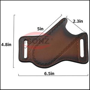 ปลอกหนังสไตล์แพนเค้กสำหรับ4 ''พับได้และมีดแบบใบมีดคงที่4'' งานทำมือ - Product Image 2