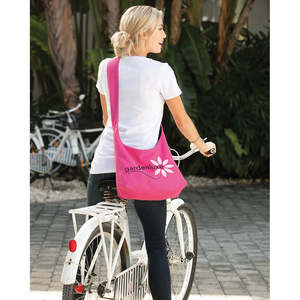 Medium Cotton Canvas Sling <b>Bag</b> <b>Long</b> Handle Zipper Closure Customizable Printing Reusable Tote for Advertising Gift Travel Size - Product Image 3