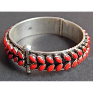 Brazalete de moda de Plata de Ley 925, piedra preciosa de Coral hecha a mano, joyería de plata GS para regalo - Product Image 1