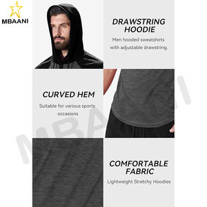 Sweat-shirt à capuche pour homme, manches longues, décontracté, athlétique, mode, pull à capuche avec col contrasté et cordon de serrage - Product Image 6