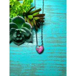 Handmade Platinum Gold Bezel Set Navajo Charm <b>Necklace</b> Cotton <b>Candy</b> Dahlia Sterling Silver Rose Gold Unique Designed Artisans - Product Image 1