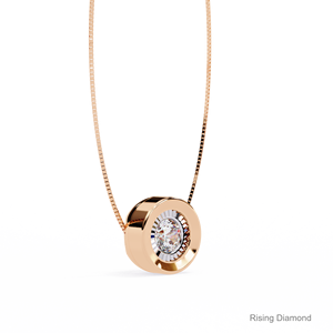 0,28 Ct Cut Lab Grown Diamond Bezel Set Solitario Colgante CVD Diamond Rose Gold Colgante Aniversario Regalo Diamond Colgantes Charms - Product Image 2