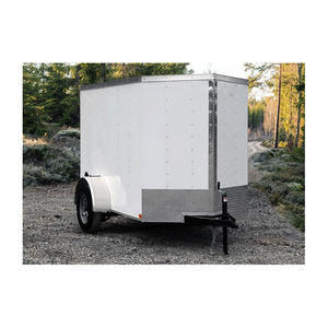 Semi-remorque à essieu simple en alliage d'aluminium, panneaux latéraux ventilés, porte à rampe rabattable, cadre en acier robuste, transport de marchandises de haute qualité - Product Image 2