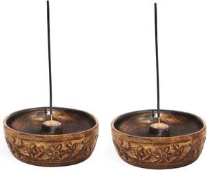 Incensario Religioso de Madera con Recipiente para Cenizas, Quemador de Aromaterapia Artesanal para una Combustión Uniforme y Limpia - Product Image 1