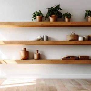 Ensemble d'étagères murales artisanales - Étagères de rangement pour épices durables et écologiques à quatre niveaux avec couleur et taille personnalisables - Product Image 1