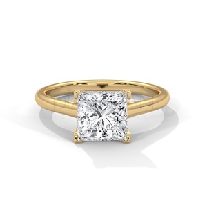 Anillo de compromiso solitario con forma de princesa de alta calidad, Plata de Ley 925 Original, Diamante cultivado Leb, regalo de fiesta de boda - Product Image 1
