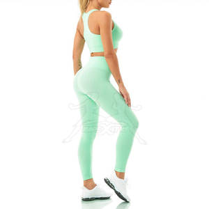 Vêtements de yoga sans couture de haute qualité pour femmes, ensemble de yoga en polyester spandex pour femmes, vente à chaud - Product Image 4