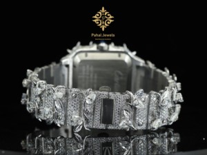 Montre en diamant Moissanite VVS à succès pour hommes et femmes, entièrement automatique, couleur blanche, épines, luxe antique - Product Image 5