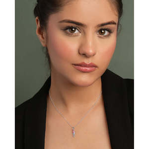 Collar con Colgante Vennie Plateado, Estilo Vintage, con Zirconia en Forma de Gota de Agua, Corazón y Marquesa, Bañado en Rodio, Ideal para Regalo de Compromiso - Product Image 3