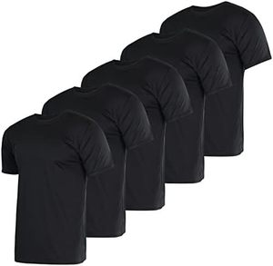 Camiseta de manga corta personalizada para hombre, camiseta de entrenamiento de gimnasio con cuello redondo de secado activo, camiseta informal con estampado en blanco para hombre - Product Image 3