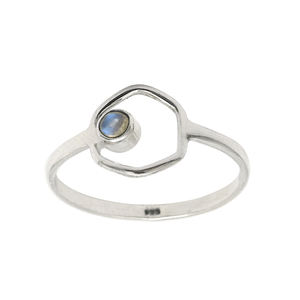 Bague minimaliste en pierres précieuses labradorite naturelle coupe ronde Bague en argent sterling 925 Vente en gros de bijoux en argent 925 fin au prix de gros - Product Image 1
