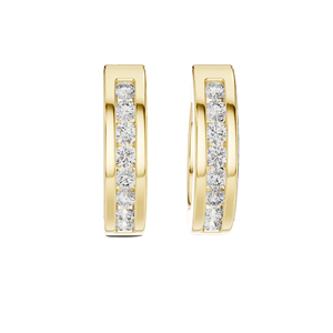0.144 CT Lab-Grown VVS-VS EF Diamond Hoop <b>Earrings</b> 18KT, 14KT, 10KT Gold & 925 Silver <b>Moissanite</b>, Rose, Yellow, White Gold - Product Image 2