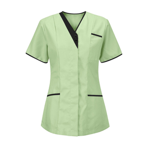 Venta caliente de alta calidad Fig Scrub Set Medical Scrub Top Stretch manga corta Detección de aguja sin costuras fusión OEM uniforme - Product Image 2