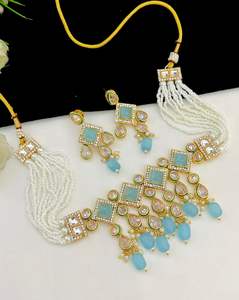 Collier de diamants Monalisa de qualité supérieure serti de belles boucles d'oreilles assorties vêtements de fête élégants et bijoux de mariage pour femmes - Product Image 6