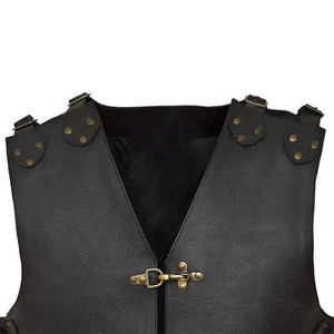 Chaleco de Cuero sin Mangas para Hombre, Estilo Vintage, a la Moda, Talla Personalizada, Transpirable, de Lona, para Montar a Caballo en Invierno, Cuello en V - Product Image 3