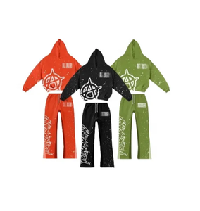 Ensemble pantalon de survêtement évasé et sweat à capuche OEM de gros Vêtements de sport de jogging élégants pour un style de vie actif - Product Image 2