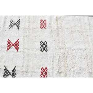 Tapis turc vintage, tapis de 3x11,8 pieds, tapis blanc abstrait - Product Image 4