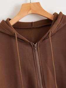 Sweats à capuche noirs personnalisés pour femmes avec fermeture éclair en polaire épaisse à manches régulières sans doublure à capuche Y2K Tie Dye Technique Winter Wear - Product Image 3