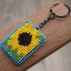 YF2212 Cone Stone Keychain Healing Crystal Glass Gemstone Bead <b>Keyring</b> Bag Accessory Gift for Mom/Friend - Product Image 1