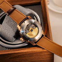 Fabricant OEM ODM, montre personnalisée avec logo, montre mécanique à phase de lune pour homme, cadran gris soleil, mouvement automatique NH35