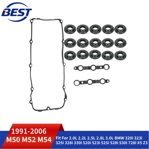 Juego de Juntas de Tapa de Válvulas Compatible con <span class=keywords><strong>BMW</strong></span> <span class=keywords><strong>320i</strong></span> 323i 325i 328i 330i 520i 523i 525i 528i 530i X5 Z3, Motores 2.0 2.2 2.5 2.8 3.0 L M52 M54 91-06 - Product Image 1