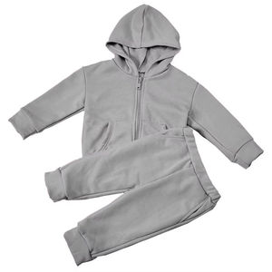 Wholesale Quality <b>Children</b> Cotton Sweatshirt Sweatpants Clothing Set Boy Jogging Track Suit Kids Zipper Sweatshirts Set - Product Image 1