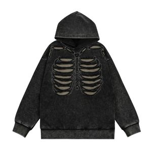 Sudaderas con capucha desgastadas con lavado ácido Jersey ligero de calle con sudaderas con capucha de gran tamaño de estilo vintage para hombres - Product Image 3