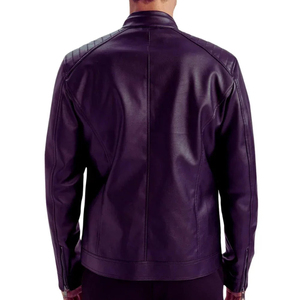 Design Your Own Custom <b>Thin</b> Casual 100% Leather <b>Jackets</b> <b>Men</b> Winter Stand Collar Front Logo High Quality Long Sleeve Breathable - Product Image 3