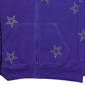 Sudadera con Capucha de Alta Calidad 100% Algodón, Personalizada con Pedrería, Estilo Urbano Otoñal, Transpirable, Ecológica, con Bolsillos Grandes para Hombre - Product Image 3
