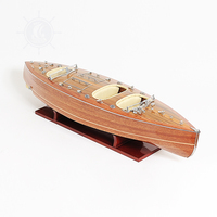 B041 - Maquette de bateau en bois de cèdre Typhoon avec support de présentation, peinte à la main, artisanat nautique, article cadeau 84Lx20.3Wx20.3H cm