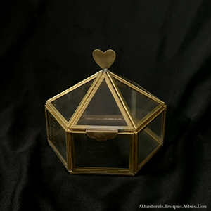 Boîte à bijoux en verre de Noël ordinaire en laiton de luxe moderne avec fermeture à pression pour le stockage et l'organisation de bijoux - Product Image 4