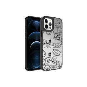 Funda Protectora de Silicona con Diseño de Espejo de Lujo para iPhone 12 Pro Max, Edición Viaje, Estilo INS 7 Plus - Product Image 1