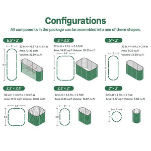 ชุดกระถางต้นไม้โลหะชุบสังกะสีขนาดใหญ่สำหรับทำสวนกลางแจ้งชุดเตียงในสวนเหล็กทรงสูงสำหรับปลูกผักสมุนไพร - Product Image 3