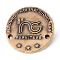 Plaque de logo en métal gaufré sur mesure fabriquée en usine, étiquette de nom en laiton antique pour meubles et décoration de la maison