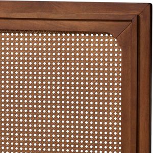 King-Size Studio Boris Nogal Marrón Tejido Ratán Plataforma Cama Hecha A Mano De Madera Camas - Product Image 2