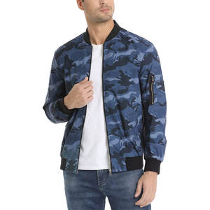 Chaqueta de bombardero de hombre con cremallera completa de color sólido para ropa informal chaqueta de bombardero de hombre transpirable y cómoda de etiqueta privada - Product Image 2