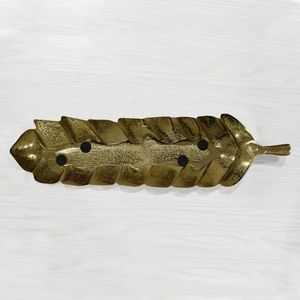 Plateau de service de luxe décor de mariage décoratif feuille Style plat biscuit collations plateau plateaux en laiton fêtes décoration de Table - Product Image 6