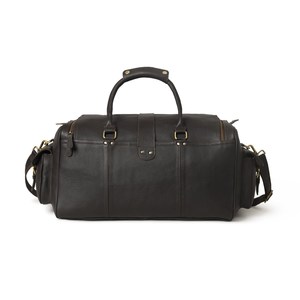 Sac de voyage pliable en cuir véritable avec fermeture à glissière, sangle réglable, durable et portable pour les voyages - Product Image 2