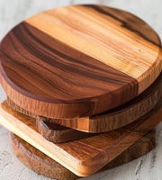 Sous-verres et sets de table modernes et élégants en bois de noyer, écologiques, motif lune, art indien, protection efficace pour table, pour mariages