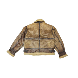 Veste en cuir de mouton marron pour homme, tendance 2026, OEM, 100 % cuir de haute qualité, faible MOQ, chauffante, respirante, coupe-vent pour l'hiver - Product Image 2