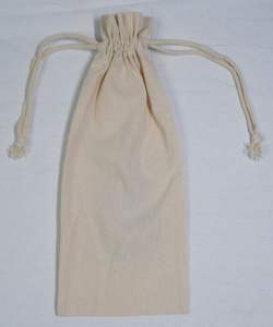 Bolsa con cordón de lino de fondo plano suave orgánico 100%, logotipo personalizado, tela de lona de algodón de muselina reciclable ecológica para regalo - Product Image 1