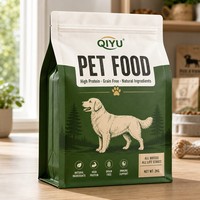 Sacs d'emballage personnalisés pour aliments pour animaux de compagnie, pochettes à fond plat pour nourriture pour chiens, nourriture pour chats, friandises pour animaux, emballage haute barrière
