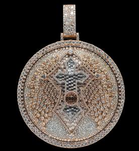 Colgante de Diamante Moissanite VVS Estilo Hip Hop, Corte Redondo y Baguette, Personalizado, Chapado en Oro sobre Plata de Ley 925 para Hombre - Product Image 4